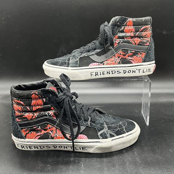 Vans X Stranger Things Sk8 Hi Sneakers Shoes M 6 W 7.5 Black Friends Don't Lie - Picture 1 of 7